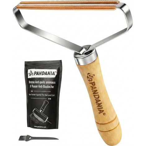 Brosse Anti Poils Animaux - 1 Unité - Bois De Hêtre Et Cuivre - Élimination Profondeur - Tapis Canapé Voiture - Usage Intensif (1/5)