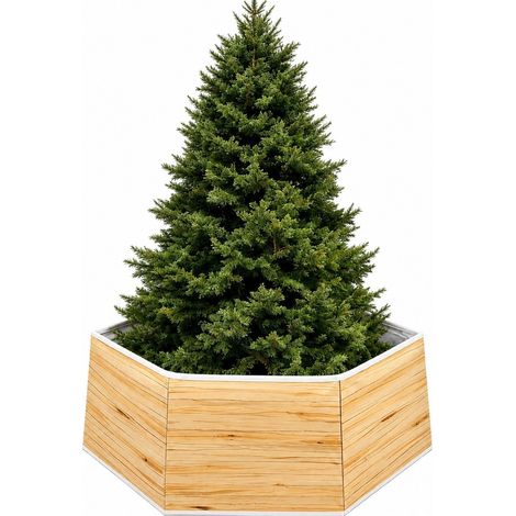 Jupe de sapin de Noël tricotée avec pinces, décorations ajustables, 75 cm, bordure dorée ML-O1363 (1/5)