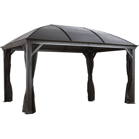 Sojag – Pavillon aluminium Moreno 298x423x283 cm – Toit en acier galvanisé – Résistant aux intempéries – Moustiquaires incluses – Charge neige 150kg/m² (1/5)