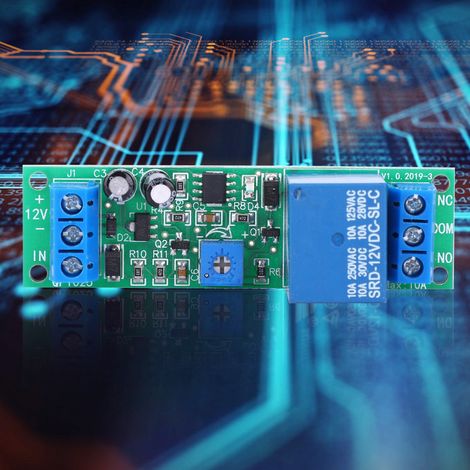 Module de relais temporisé avec alimentation et protection anti-connexion (1/5)