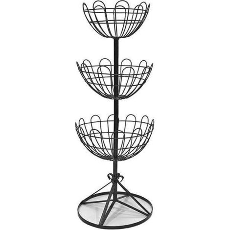 Plant Stand Three Tier Jardiniere Planter Black Garden Pride (1/2)