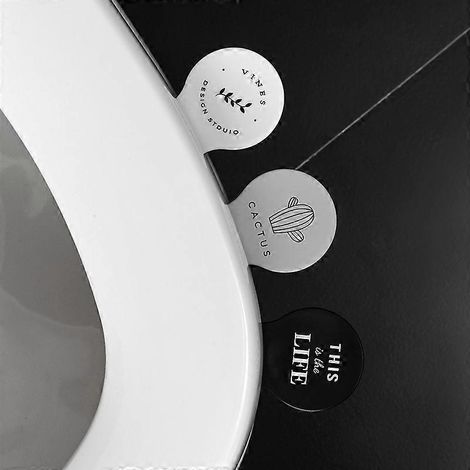Lève-siège de toilette à motif tendance, évite de toucher la poignée du siège de toilette, lève-siège hygiénique, poignée de couvercle de toilette, adhésif, hygiène ( (1/5)