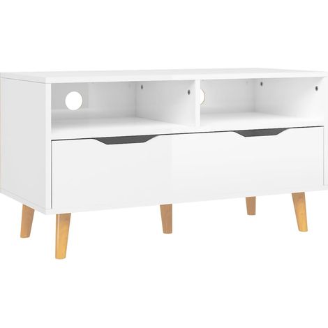Maison Exclusive - TV-Schrank Hochglanz-Weiß 90x40x48,5 cm Holzwe