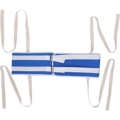 Sangle de maintien pour lit, ceinture antichute de sécurité pour patient âgé, bleu, réglable. (1/5)