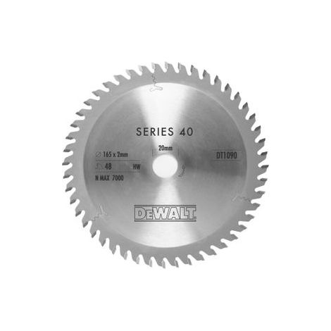 DeWALT - Hoja de sierra para madera 165x20 mm, 48 dientes DT1090