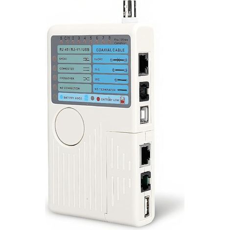 4-in-1 Network Cable Tester with LED Display for RJ45/RJ11BNC/USB Cables (1/5)