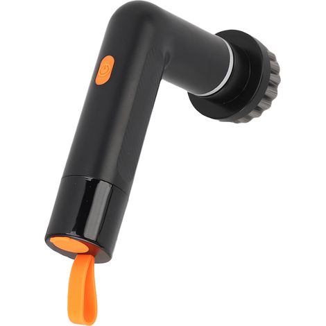 Brosse de nettoyage sans fil, étanche IPX7, brosse de nettoyage automatique pour salle de bain avec 4 têtes interchangeables, 2 vitesses, noire (1/5)