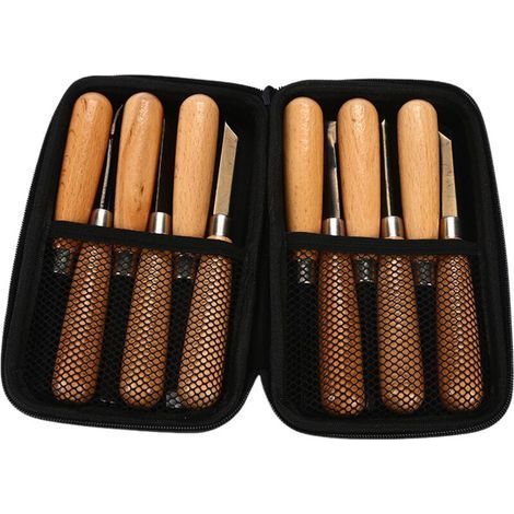 12 Set of Wood Carving Knife Tool, Using SKS7 Steel Blade, with Beech Wood Handle, Carving Tools for Carpenters, Hobbyists (12) (1/5)