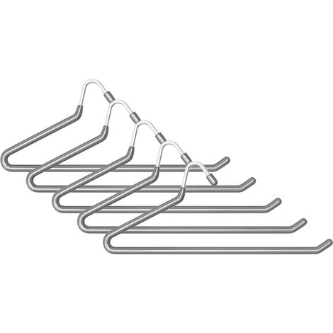 Cintre Pour Pantalon - Acier Inoxydable Avec Pinces Antidérapantes - Pour Armoire Et Dressing - Lot De 5 (1/5)