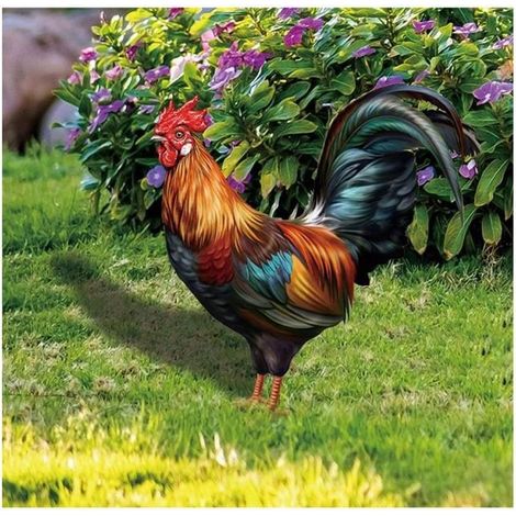 1 Figurine coq Divers accessoire de portail, design réaliste, imperméable, pour jardin et espaces extérieurs (1/4)