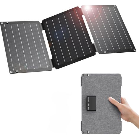 Panneau solaire portable 30W – Charge rapide 18W USB-C et USB-A QC3.0 – Étanchéité IP68 – Compatible avec petites centrales électriques (1/5)