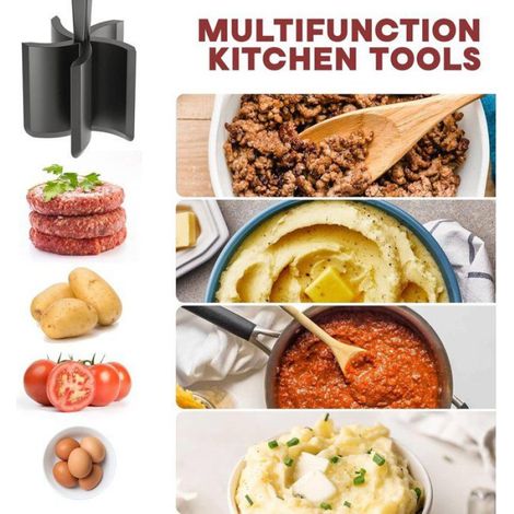 Hachoir à viande de haute qualité - 5 lames incurvées pour hacher le bœuf haché - revêtement en nylon résistant à la chaleur - (1/3)