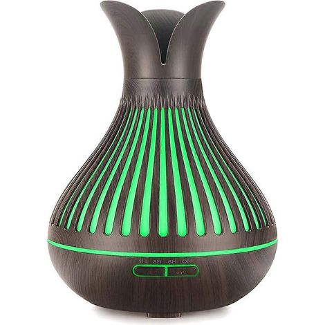 Diffuseur d'huiles essentielles 400 ml, 4 minuteries, diffuseur d'arômes ultrasonique, veilleuse 7 couleurs, arrêt automatique, humidificateur d'aromathérapie, diffuseur d'huiles parfumées (1/5)