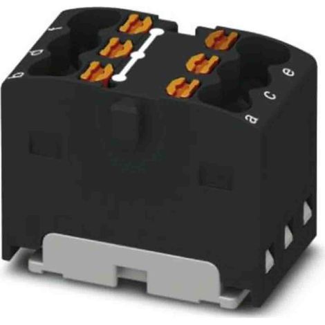 Bloc de distribution Phoenix Contact 6 voies, raccordement Enfichable, section de fils 2,5 mm², 17.5A, 450 V ( Prix pour Paquet de 20 )