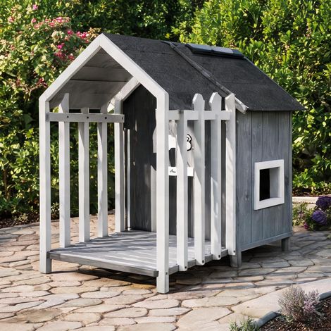 Cage de transport pour animaux Cabane chien bois sapin terrasse (1/5)