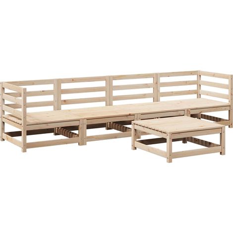 Maison Exclusive - 5-tlg. Garten-Sofagarnitur Massivholz Kiefer (1/5)