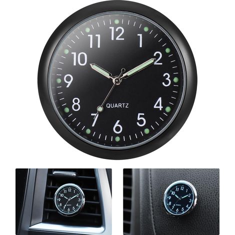 Horloge Voiture, Horloge de Tableau de Bord de Voiture, Mini Horloges de Voiture Étanches pour Bateau, Vélo