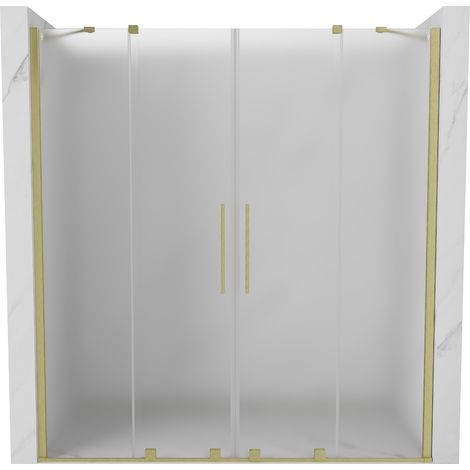 Mexen Velar Duo Schiebetür für die Dusche 180 cm, satiniert, gold gebürstet - 871-180-000-32-55 (1/5)