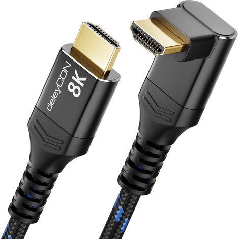 8K Câble HDMI2.1 4m (Angle90°) pour TV, Moniteur, PS4, PS5, Barre de Son DolbyAtmos EARC, HDR10+ - 48Gbps Ultra High Speed - 10K/8K@60Hz, 4K@120/144Hz, 2K@240Hz (1/5)