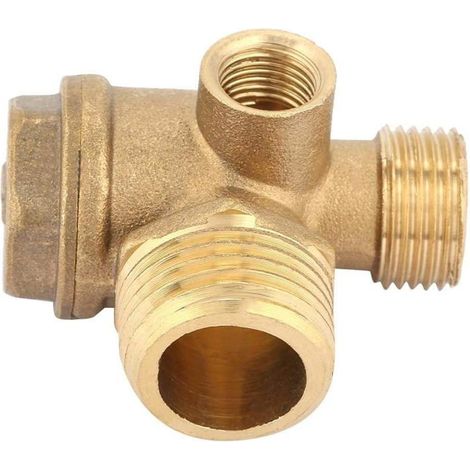 Clapet anti-retour compresseur - 20×16×10 mm - 3 ports fileté mâle - Montage facile - Anti-corrosion (1/5)