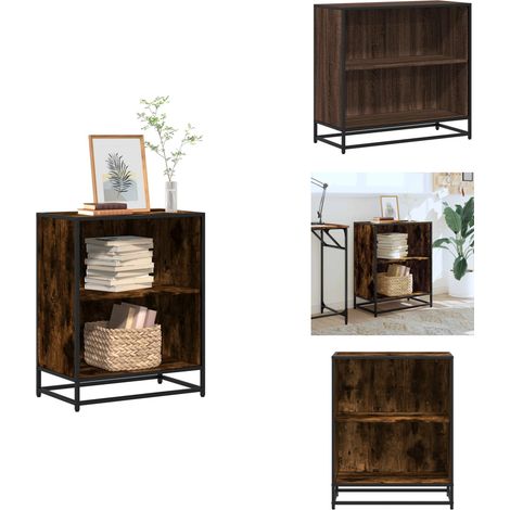 Bibliothèque chêne fumé 60x35x76 cm bois d'ingénierie - Armoire À Livres - Armoires À Livres - Bibliothèque - Armoire De Rangement (1/5)