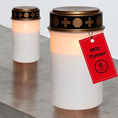 2 pièces lumières funéraires LED sans batterie ni minuterie 6/18 lumières funéraires blanches longue durée lumière funéraire LED bougies