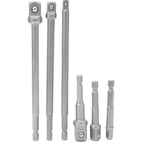 Ensemble de 6 rallonges pour clé à cliquet électrique à poignée hexagonale et outils de quincaillerie (1/5)