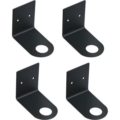 4 piezas, Diámetro 2,7 cm, Soporte para bomba manual, Soporte para gel de ducha, Negro, 7,365,3 cm, Acero inoxidable, Montaje con tornillos (1/5)