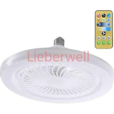 E27 Modern LIEBERWELL Ceiling Fan with LED Light, Pendant Fan Lamp, Remote Control, 3 Wind Speeds, Timer, Sleep Mode, White (1/4)