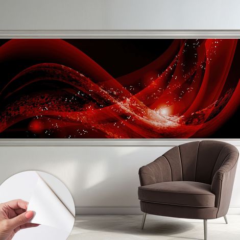 Tapete Selbstklebend - abwaschbar - trendige Wanddeko - elegant Fototapete Roter Strudel 250x104 cm (1/5)