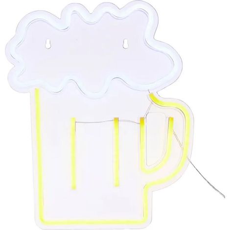 Néon LED Murale "Bière" 35cm Jaune (1/5)