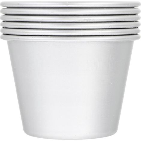 Moules à tartelettes aux œufs en alliage d'aluminium (lot de 6), moules à pudding, cupcakes et muffins, antiadhésifs.-6X6X4.5CM-Silver (1/3)