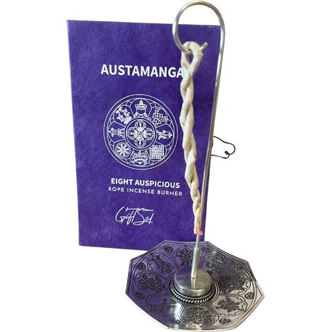 Ensemble d'encens en corde et porte-encens plaqué argent - Astamangal- Vendu par 1 (1/4)