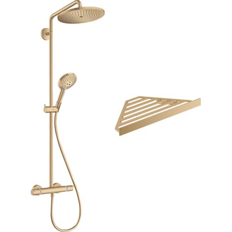 HANSGROHE Columna de ducha termostática Croma Select S 280 bronce cepillado + estante AddStoris (1/4)