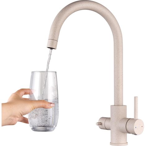 Robinet de Cuisine 3 Voies, Acier Inoxydable, Couleur Avoine (1/5)