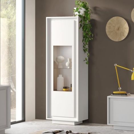Vetrina con anta Tiki 67x40x197h colore bianco opaco