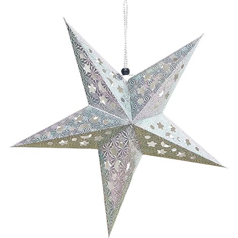 Estrella Colgante Decorativa - Papel - Forma De Estrella Tridimensional - Para Bodas Festivales Navidad - Plateado - Unidad (1/5)