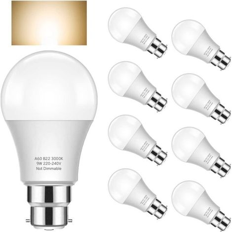 Ampoule Ménage Économie D'énergie LED Night Market Lampadaire 9W-E27 Blanc Chaud 3500K8 LED (1/5)