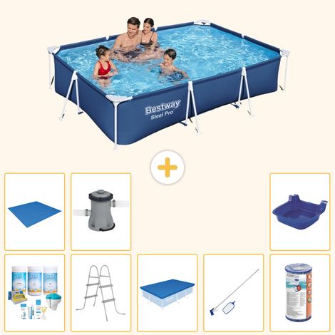Bestway Bestway Steel Pro Rectangulaire - 300x201x66 cm - 9-pièces  S21551 (1/4)