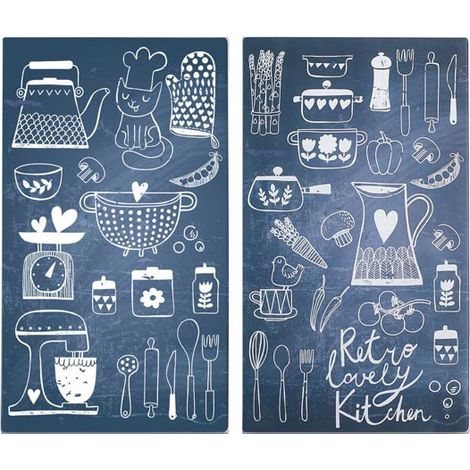 Herdabdeckplatte, Glasschutzplatten, LOVELY KITCHEN  - 2 Stück, ZELLER