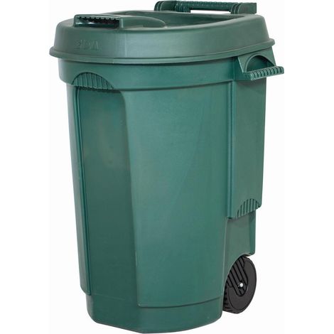 Fahrbarer Abfallbehälter 110L Farbe: grün, Maße: 55x58x81cm (1/2)