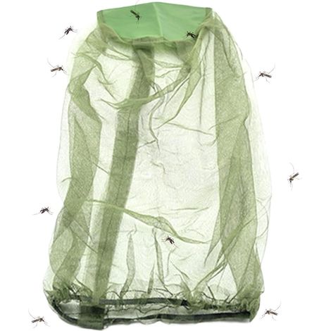 Filet anti-mouches pour la tête Corde élastique, maille fine, respirant et réutilisable Filet de protection anti-mouches pour la tête Pour hommes et femmes, randonnée, pêche, camping et alpinisme (1/5)