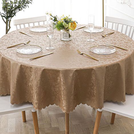 Nappe ronde Jacquard, nappe en superfibre imperméable, nappe pour usage extérieur et intérieur