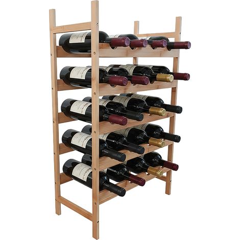 Botellero de bambú para almacenamiento en cocina y bar doméstico