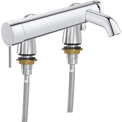 Mezclador mecánico de baño Grohe Essence con tubos de alimentación Idro'Flex (1/4)