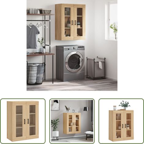 Holzschrank - Wandschrank Sonoma-Eiche 69,5x34x90 cm (1/5)