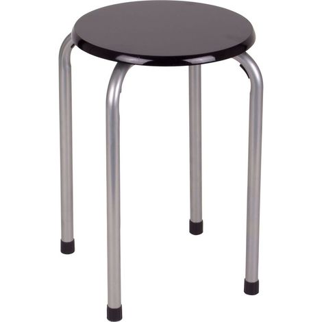 Metall Stapelhocker Stapelstuhl Partyhocker Gästehocker Sitzhocker Hocker Stuhl - schwarz