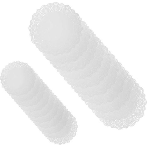 Napperon décoratif en papier dentelle, dessous de verre en papier pour 2 jeux de feuilles (1/5)