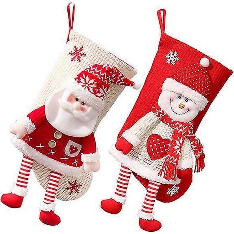 Lot de 2 chaussettes de Noël avec sac cadeau (1/3)