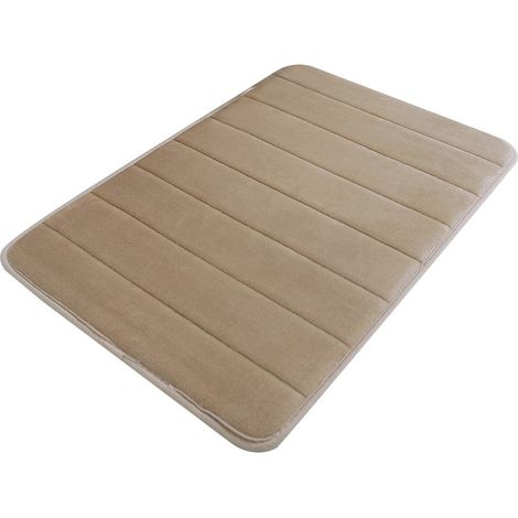 Tapis De Salle De Bain - Mousse Mémoire Absorbant - 40x60 cm - Fausse Fourrure Corail - Non Glissant - Pour Salle De Bain Chambre Et Salon - 1 Pièce (1/5)